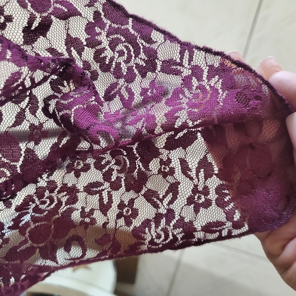 Hot Topic Red and Purple Skirt with Distressed Hem - Picture 6 of 10